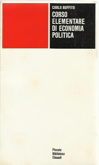 Corso elementare di economia politica - Carlo Boffito - copertina