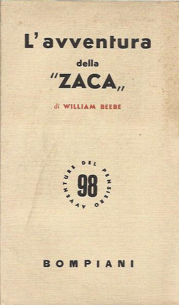 L' avventura della Zaca - William Beebe - copertina