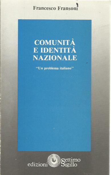 Comunità e identità nazionale - Francesco Fransoni - copertina