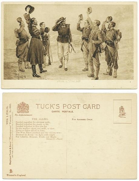 Cartolina TUCK'S POST CARD - VIVA L'ITALIA - Photogravure N.4343 - copertina
