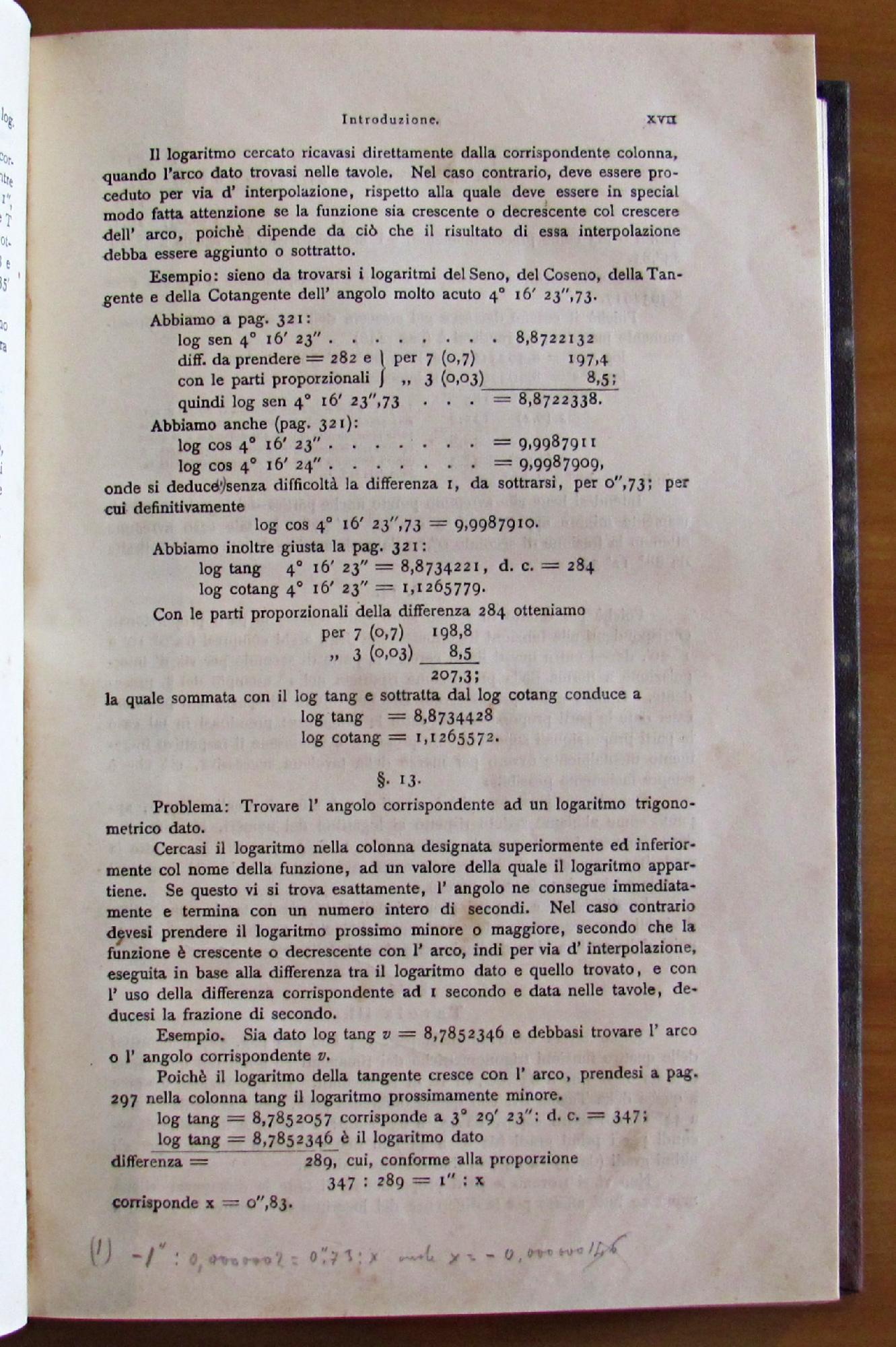 Nuovo Manuale Logaritmico-Trigonometrico Con 7 Decimali