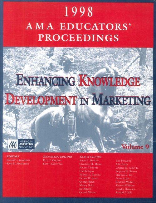 Ama Educator's Proceedings 1998. Enhancing Knowledge Development in Marketing. Volume 9 - copertina