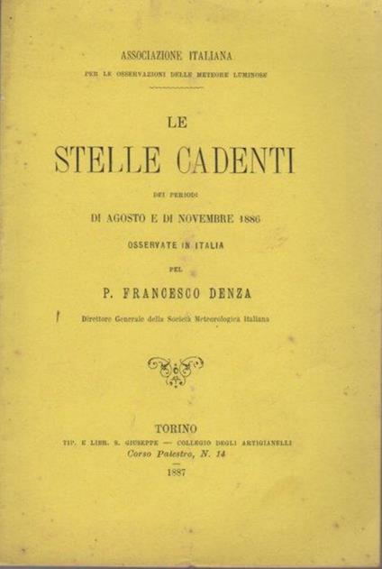 Le stelle cadenti dei periodi di agosto e di novembre 1886 osservate in Italia - Francesco Denza - copertina