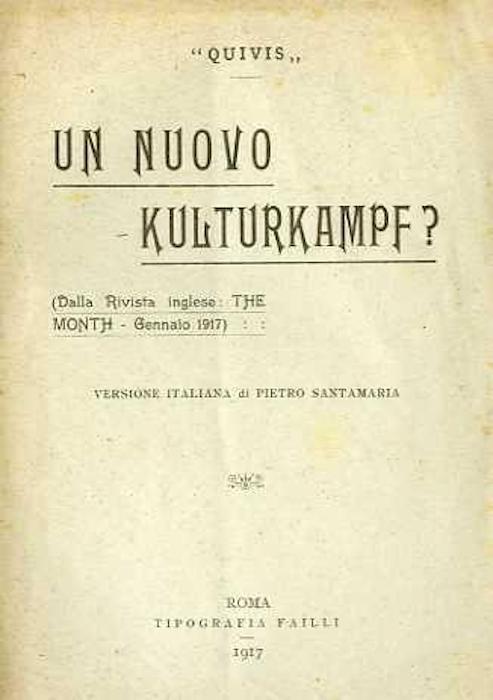 Un nuovo Kulturkampf? - Quivis - copertina