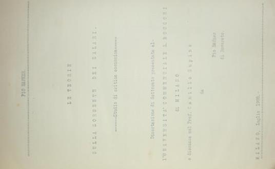 Le teorie sulla sorgente dei salari - Pio Hafner,Camillo Supino - copertina