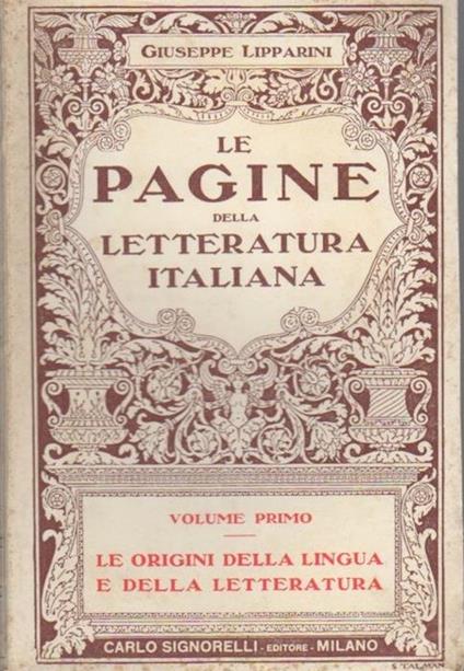 Le origini della lingua e della letteratura - Giuseppe Lipparini - copertina