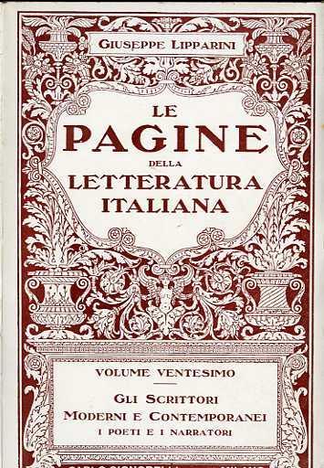 Gli scrittori moderni e contemporanei: i poeti e i narratori - Giuseppe Lipparini - copertina