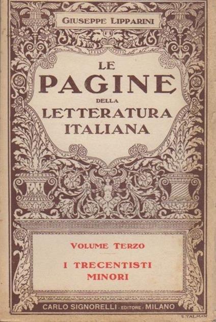 I trecentisti minori - Giuseppe Lipparini - copertina