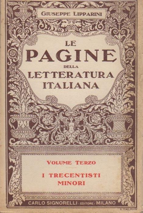 I trecentisti minori - Giuseppe Lipparini - copertina