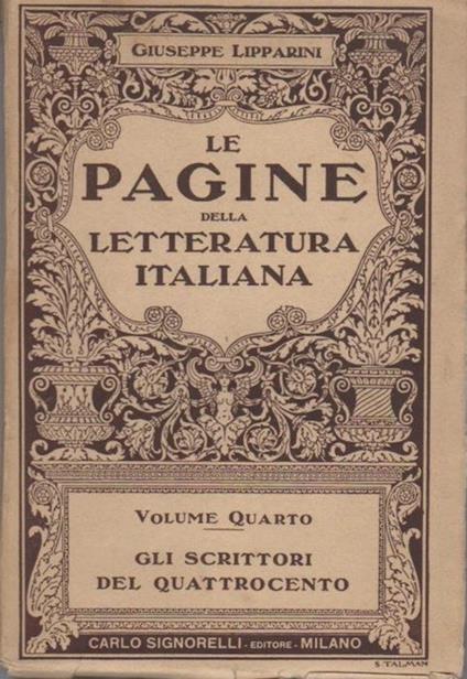 Gli scrittori del quattrocento - Giuseppe Lipparini - copertina