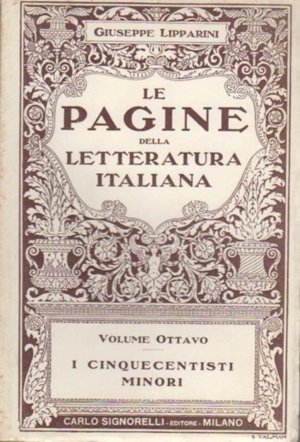 I cinquecentisti minori - Giuseppe Lipparini - copertina