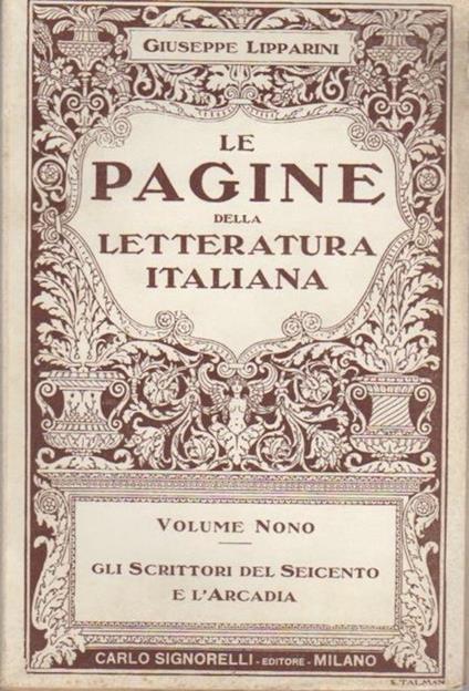 Gli scrittori del Seicento e l’Arcadia - Giuseppe Lipparini - copertina