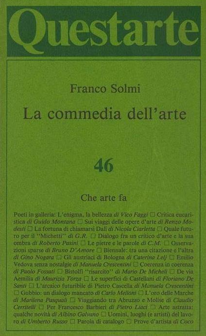 La commedia dell’arte - Franco Solmi - copertina