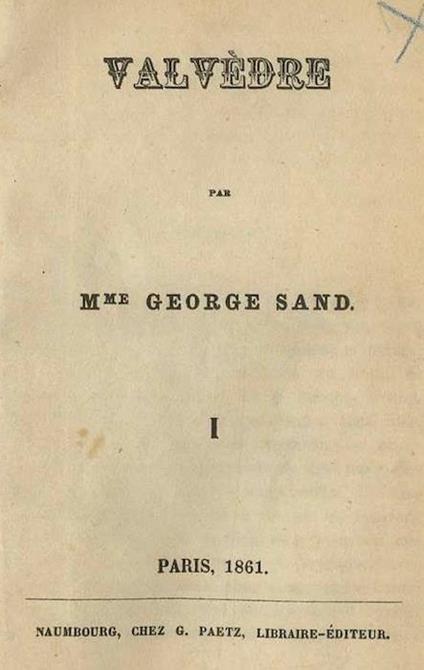 Valvèdre - George Sand - copertina