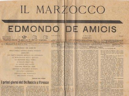 Il Marzocco: Anno XIII. N. 11. 15 marzo 1908: Numero speciale dedicato alla morte di Edmondo de Amicis - copertina