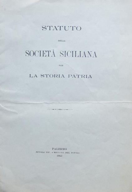 Statuto della Societa siciliana per la storia patria - copertina