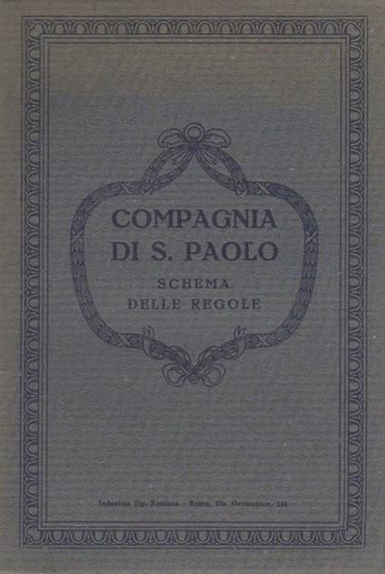 Compagnia di S. Paolo: schema delle regole - copertina