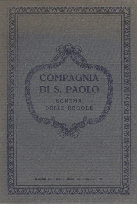 Compagnia di S. Paolo: schema delle regole - copertina