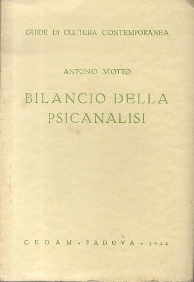 Bilancio della psicanalisi - Antonio Miotto - copertina