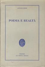 Poesia e realtà. Studi di lettere storia e filosofia pubblicati dalla scuola normale superiore di Pisa