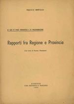 Rapporti fra Regione e Provincia in sede di piano urbanistico e di programmazione