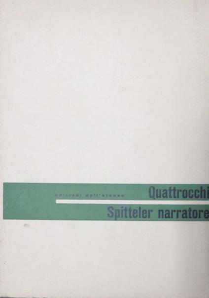 Spitteler narratore - Luigi Quattrocchi - copertina
