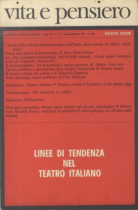 Vita e pensiero. Rassegna italiana di cultura - Ezio Franceschini - copertina