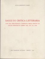 Saggi di critica letteraria. Opere di Benedetto Giulo Emert vol. 3