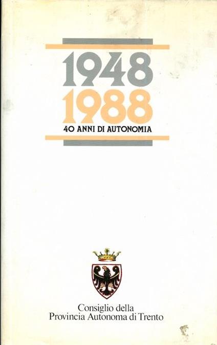 1948-1988: 40 anni di autonomia - copertina