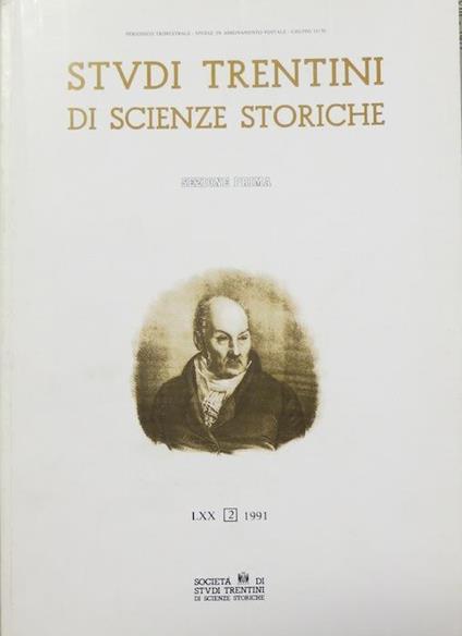 Studi trentini di scienze storiche: rivista della Società di studi per la Venezia Tridentina - copertina