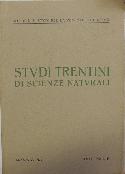 Studi trentini di scienze naturali - copertina