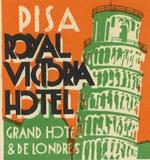Pisa: Royal Victoria Hotel. Toscana Pisa Etichette Hotel