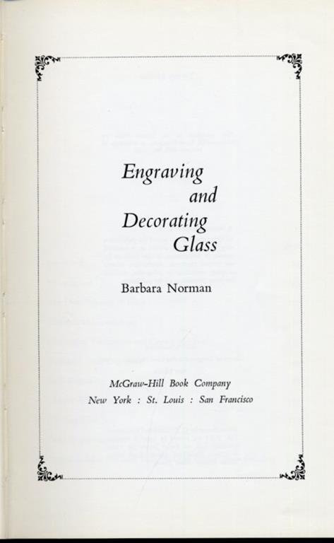 Engraving and Decorating Glass - Barbara Norman - copertina