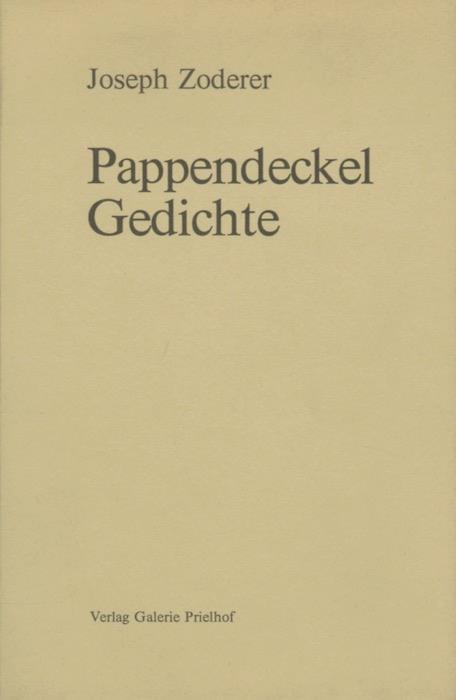 Pappendeckel: Gedichte - Joseph Zoderer - copertina