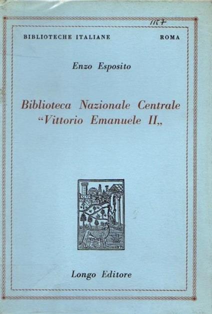 Biblioteca nazionale centrale Vittorio Emanuele I - Enzo Esposito - copertina