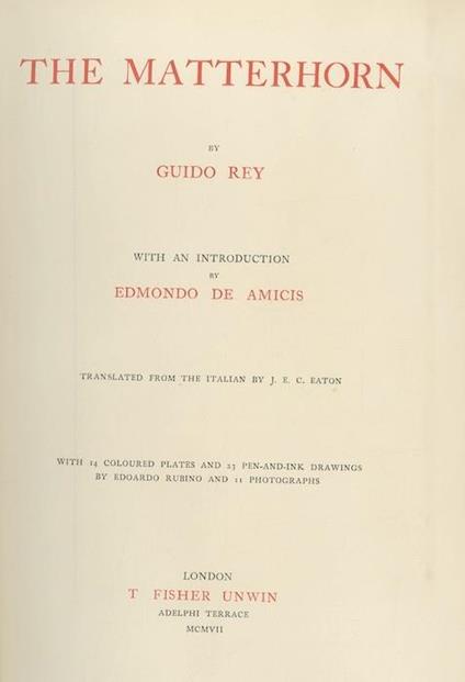 The Matterhorn - Guido Rey - copertina