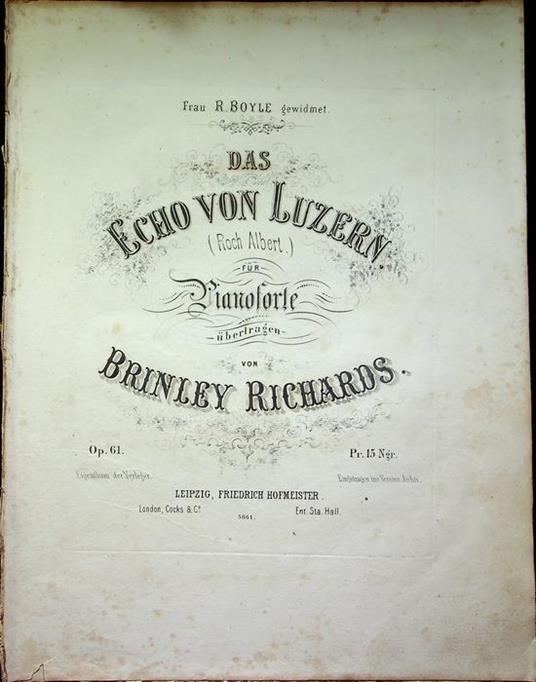 Das Echo von Luzern (Roch Albert): Pianoforte: Op. 61 - Brian Richards - copertina