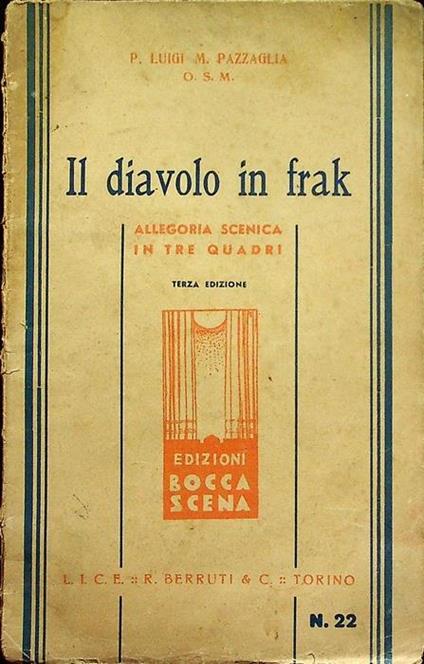 Il diavolo in frak: allegoria scenica in tre quadri - Mario Pazzaglia - copertina