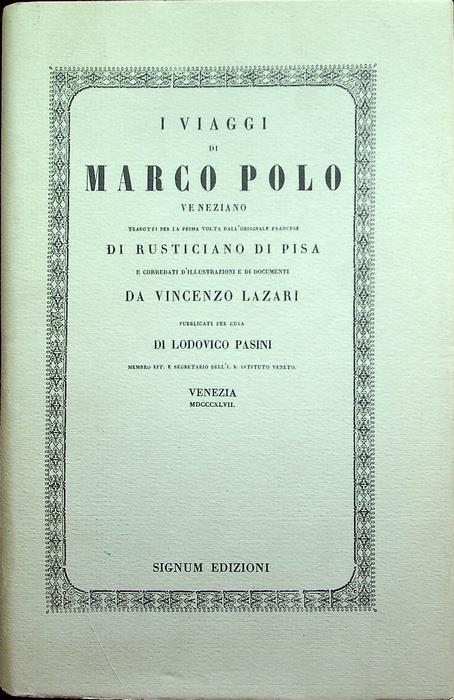 I viaggi di Marco Polo veneziano - Marco Polo - copertina