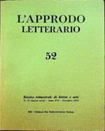 L’approdo letterario: rivista trimestrale di lettere e arti: N. 52 (nuova serie) - A. XVI - dicembre 1970
