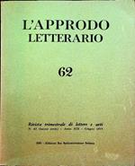 L’approdo letterario: rivista trimestrale di lettere e arti: N. 62 (nuova serie) - A. XIXI - giugno 1973