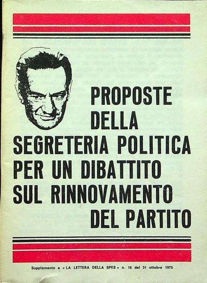 Proposte della segreteria politica per un dibattito sul rinnovamento del partito - copertina