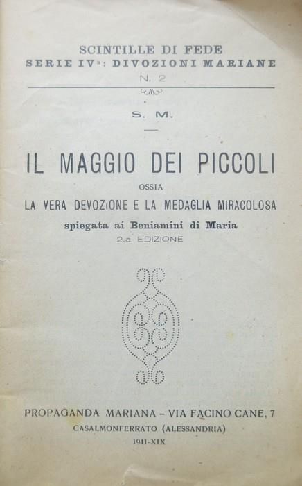 Il Maggio dei piccoli ossia la vera devozione e la medaglia miracolosa: spiegata ai Beniamini di Maria - copertina
