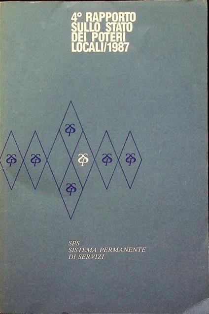 4° Rapporto sullo stato dei poteri locali, 1987 - copertina