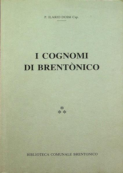 I cognomi di Brentonico - Ilario Dossi - copertina