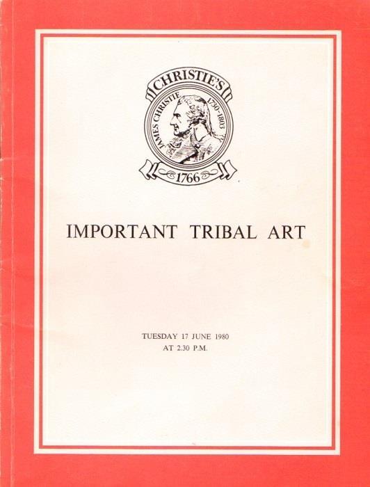 Important Tribal Art: The proprieties of: Leon Karchmer e Charles Wentinck and from various sources. Tuesday 17 June 1980 - copertina