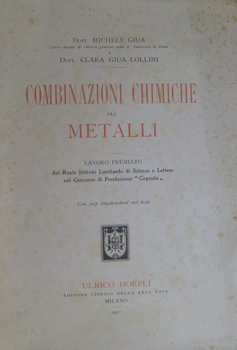 Combinazioni chimiche fra metalli - Michele Giua - copertina