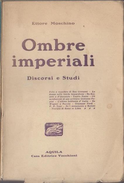 Ombre imperiali: discorsi e studi - Ettore Moschino - copertina