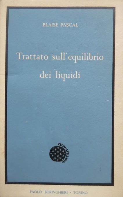 Trattato sull’equilibrio dei liquidi - Blaise Pascal - copertina