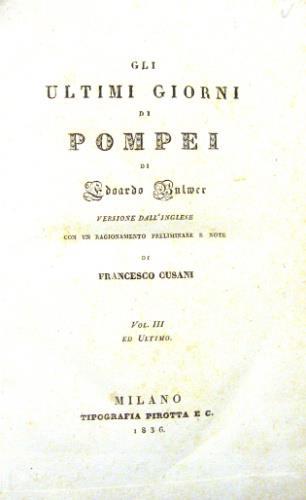 Gli ultimi giorni di Pompei - Edoardo Bulwer - copertina